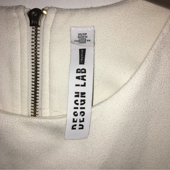 Design Lab Lord & Taylor White Cream Suede Crop Top  Women’s XS NWOT​​ - Picture 2 of 3